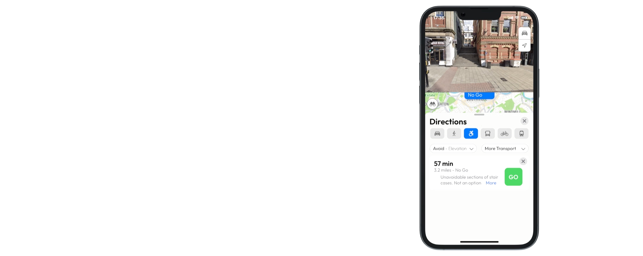 Apple Maps Accessibility concept, 3 of 5: Street view