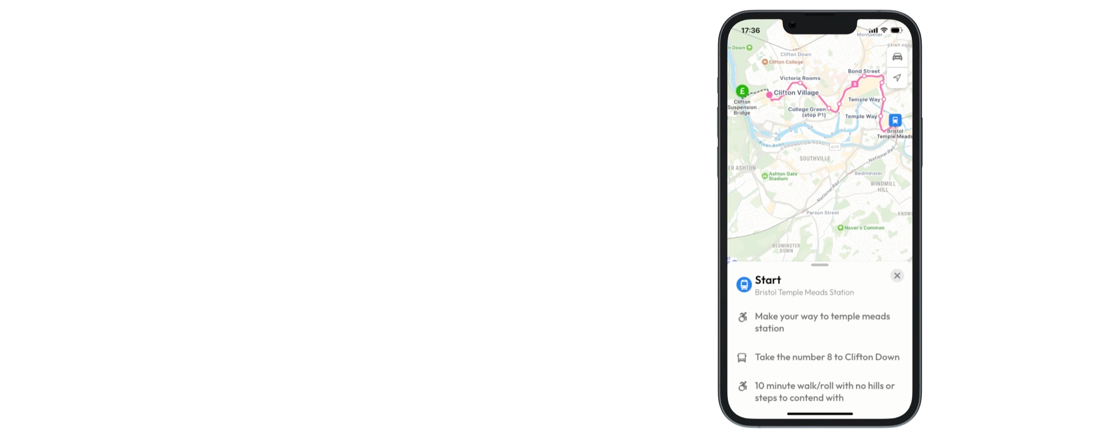 Apple Maps Accessibility concept, 5 of 5: Accessible public transport routes
