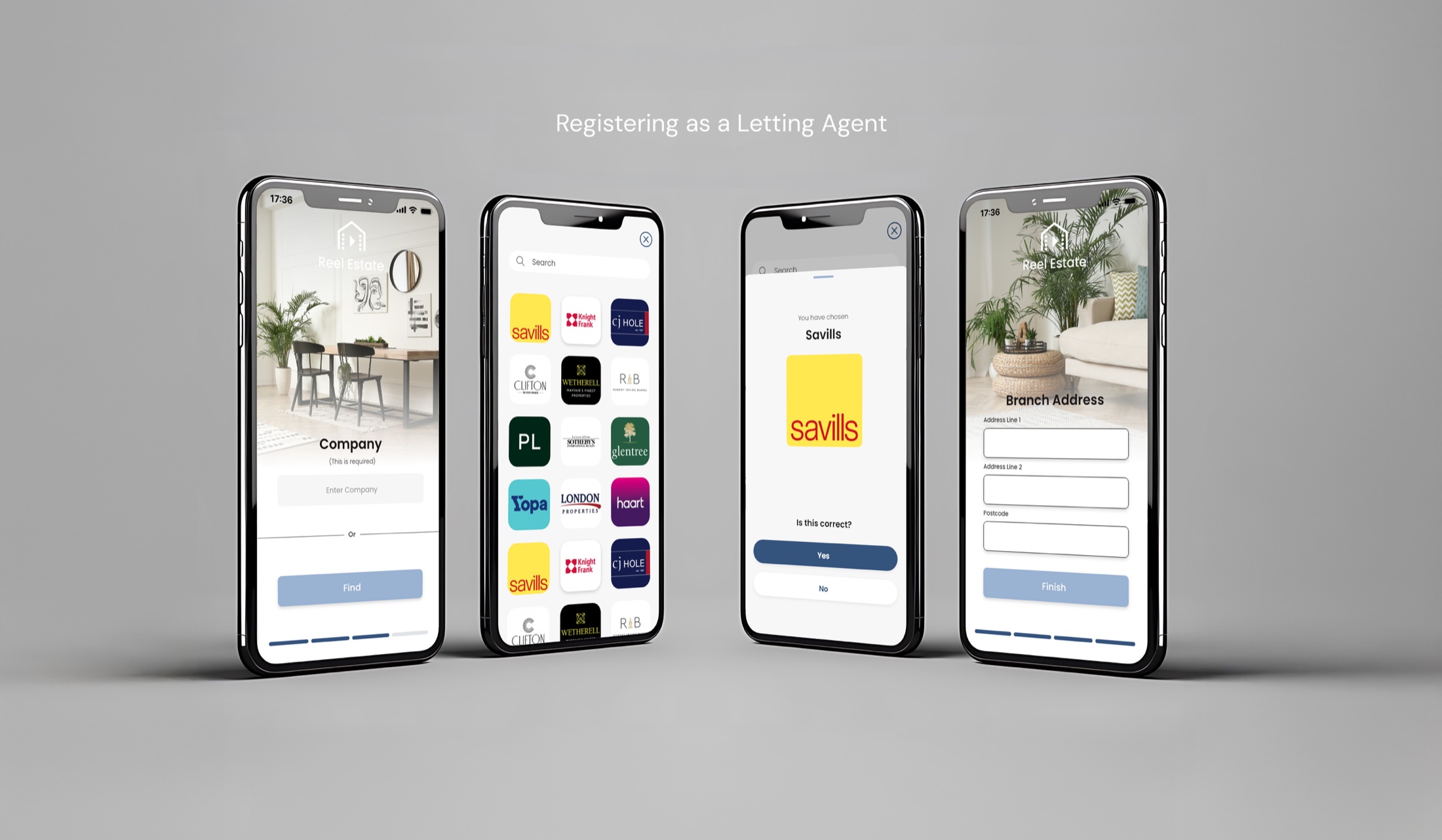 ReelEstate app screens, 5 of 6