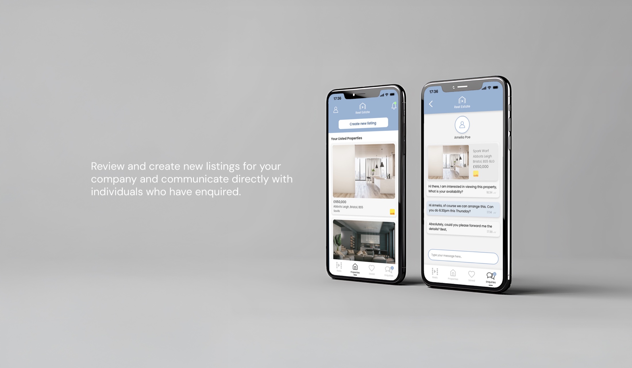 ReelEstate app screens, 6 of 6